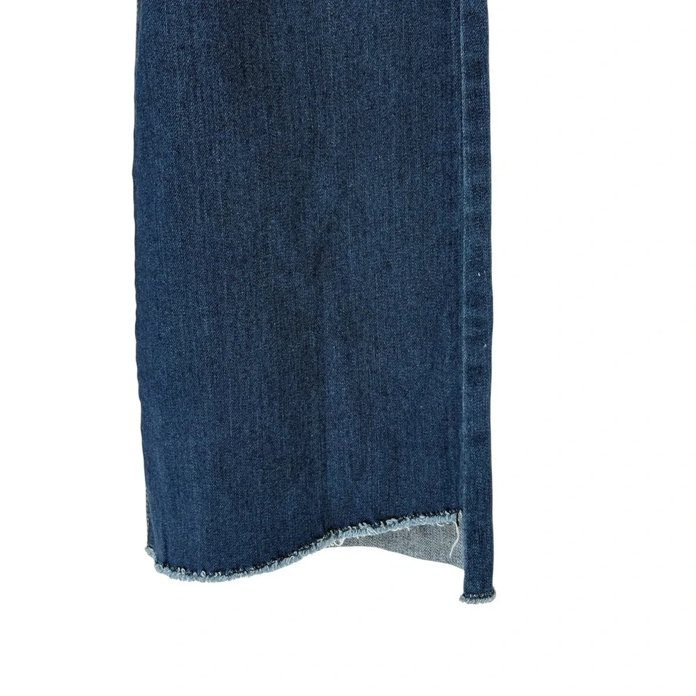 Nine West Kick‎ Flare Jeans Blue Raw Stepped Hem 18
